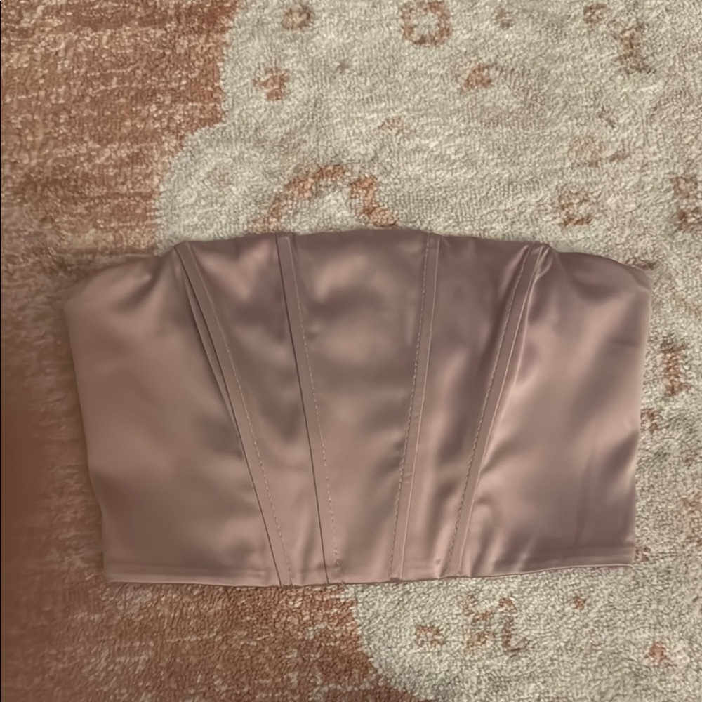 Dynamite Strapless Satin Corset Top